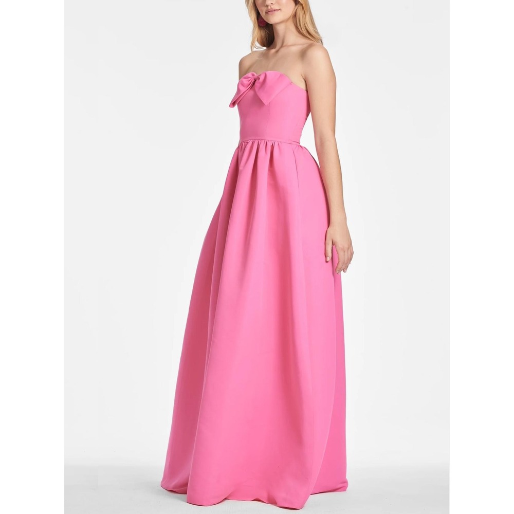 Sachin & Babi Isabeau Strapless Bow Front Ballgown Dress 6 NEW Shocking Pink - Picture 3 of 16